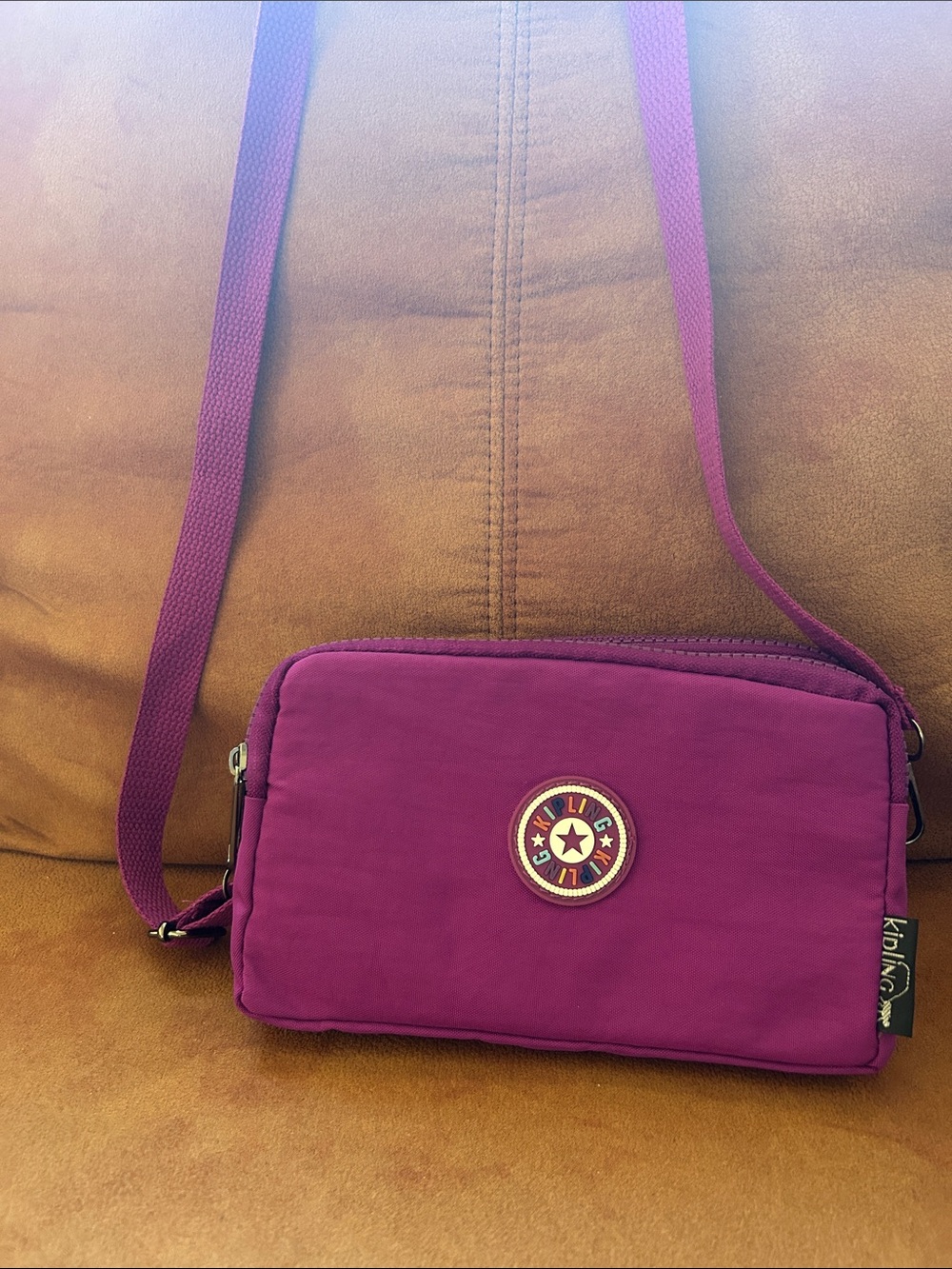 Kipling Plum Purple Compact Crossbody Shoulder Bag